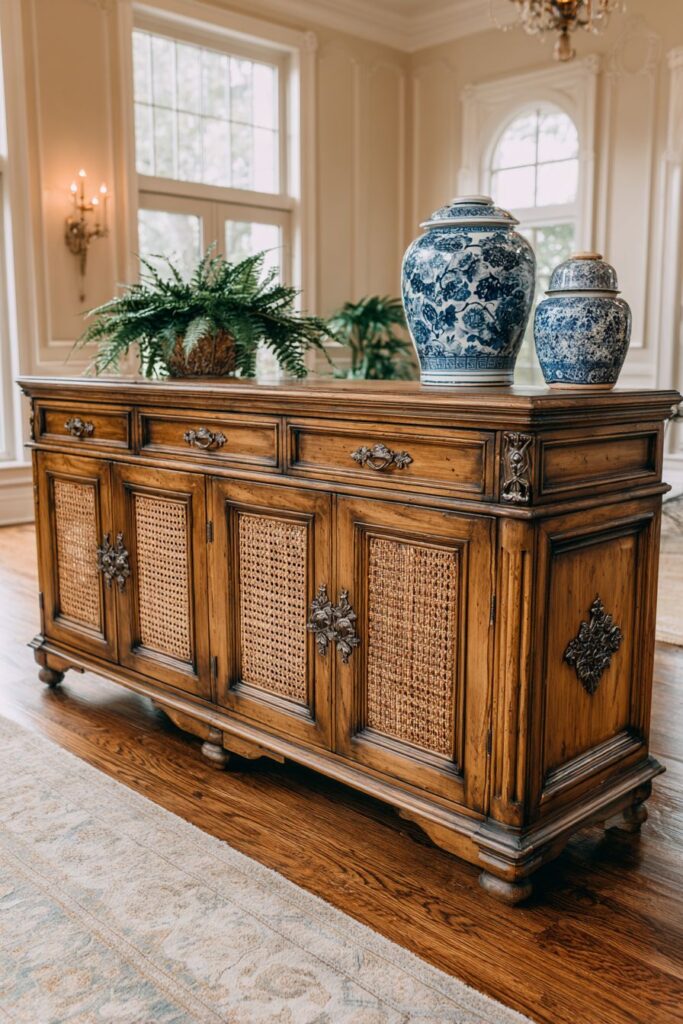 Bohemian Console with Eclectic Natural Materials