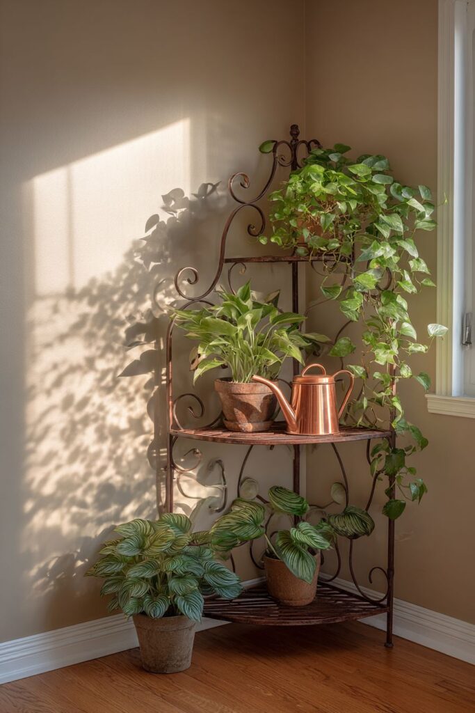 Lush Cascading Plant Collection on Tiered Stand