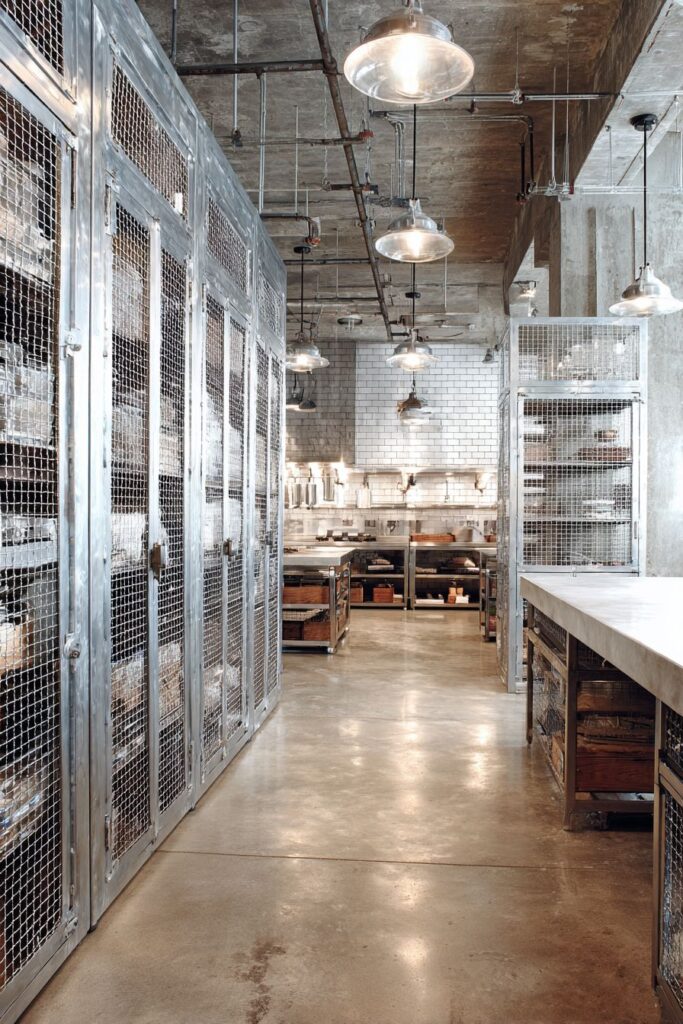 Steel Mesh Cabinet Doors with Organized Storage Systems