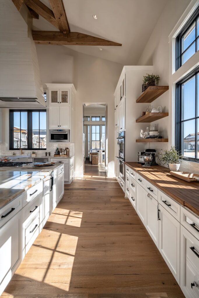 Modern Farmhouse White and Wood Combination