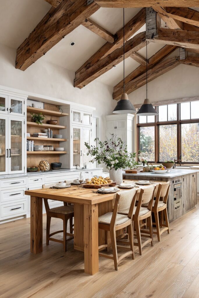 Modern Farmhouse White and Wood Combination