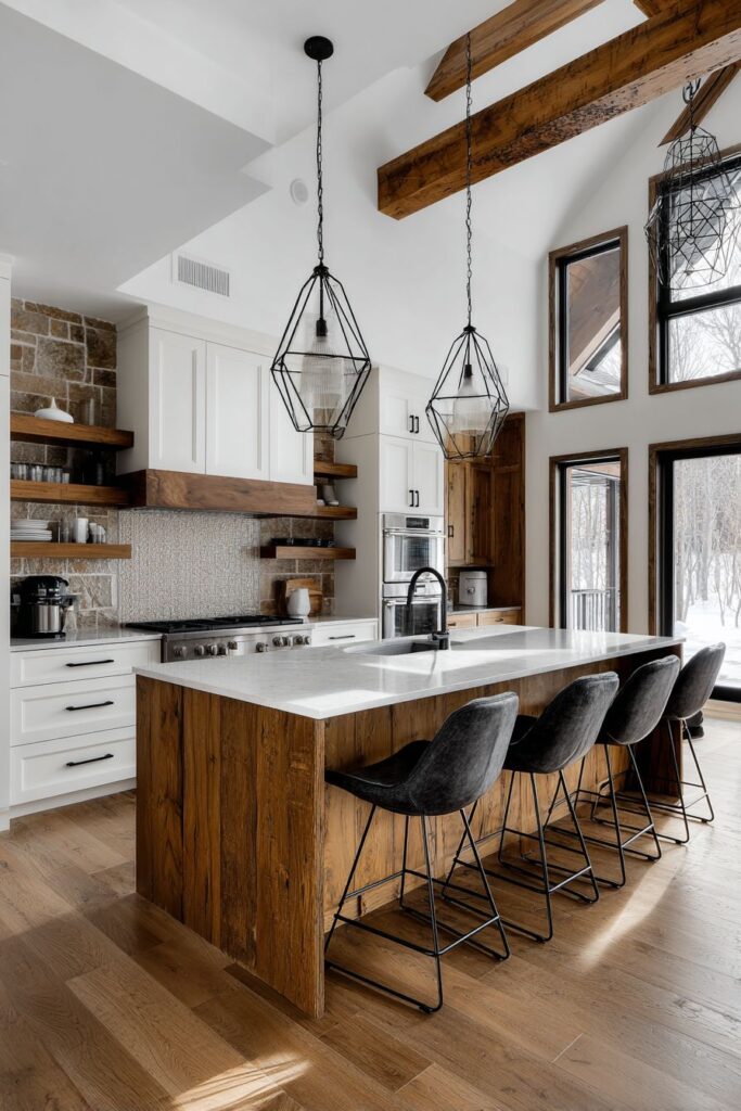 Modern Farmhouse White and Wood Combination