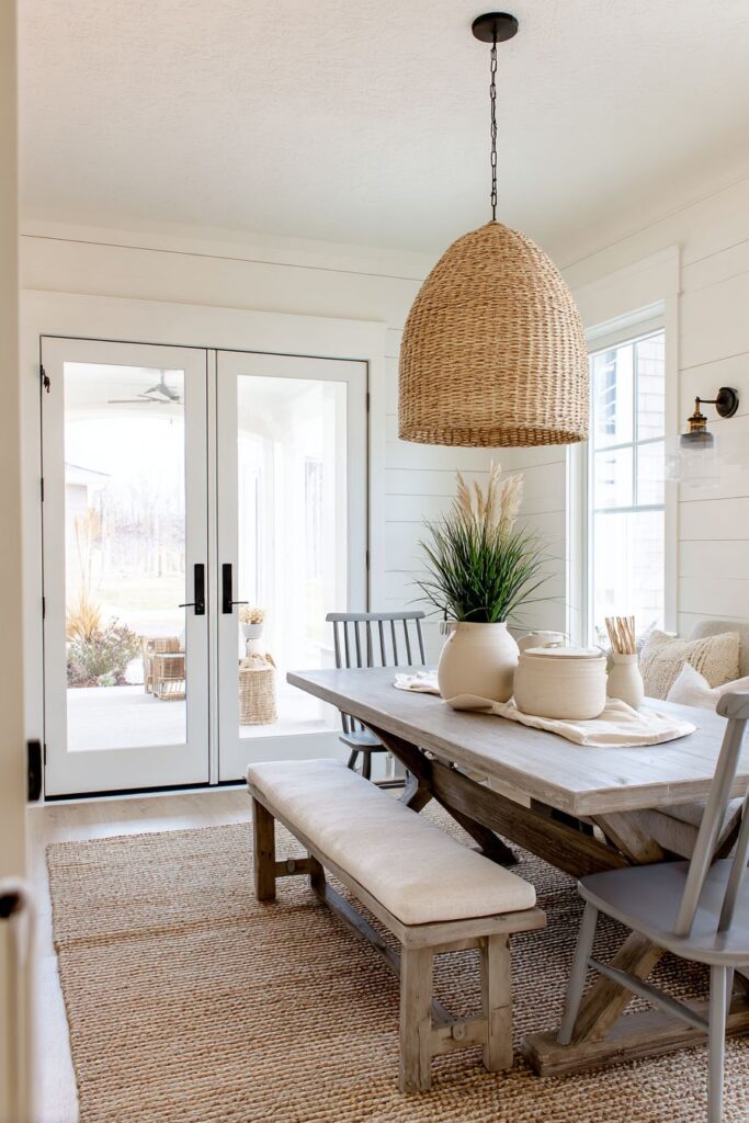 Trestle Table with Slipcovered Bench
