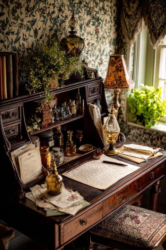 Intimate Writing Corner with Nostalgic Correspondence