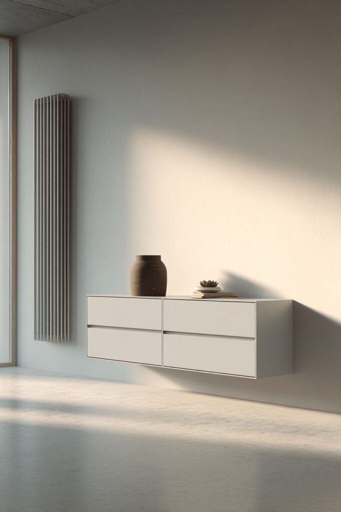 Minimalist Concrete Grey Console with Architectural Presence