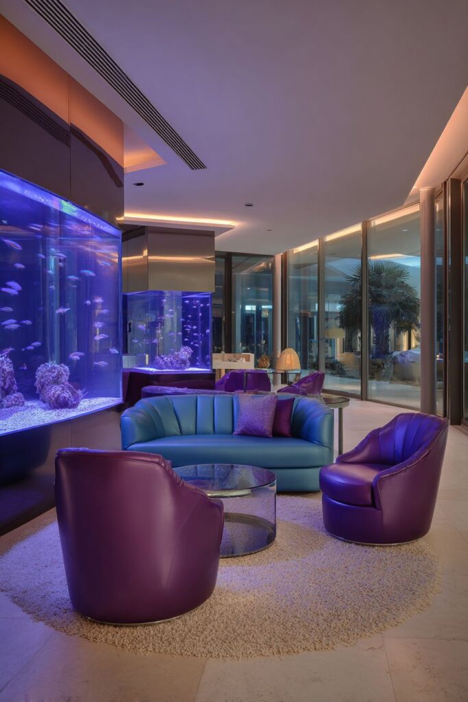 Aquatic Atmosphere with Built-In Aquarium Architecture