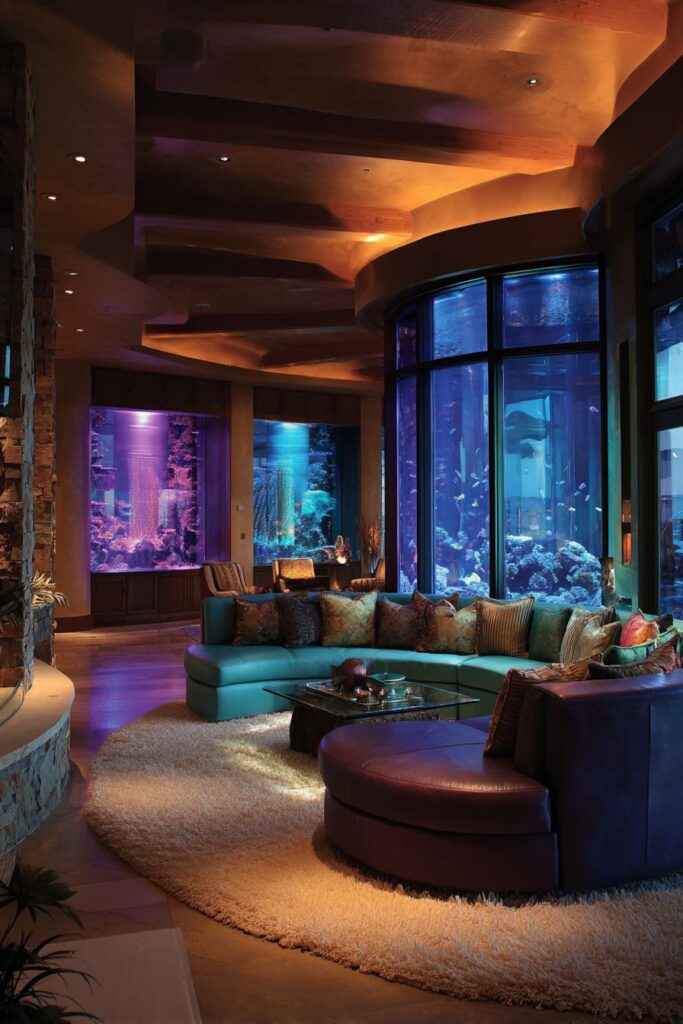 Aquatic Atmosphere with Built-In Aquarium Architecture