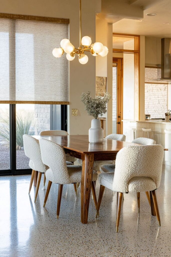 Mid-Century Modern Walnut and Cream