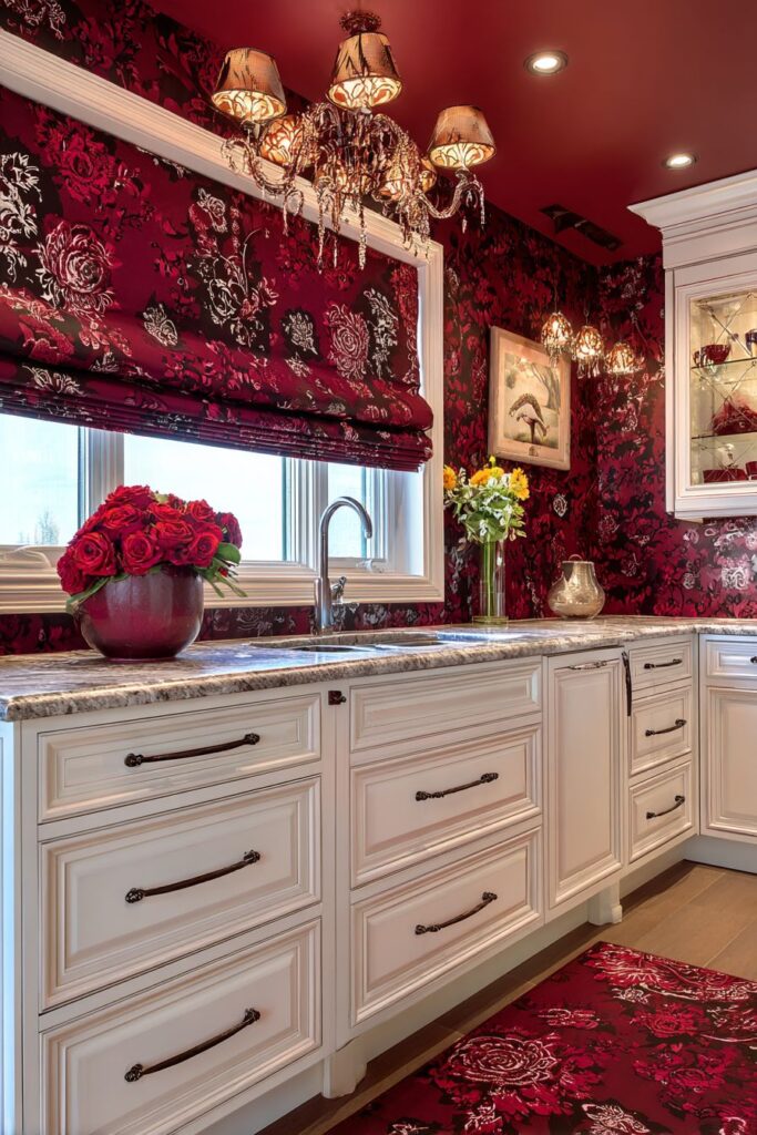 Red Window Treatment Warmth