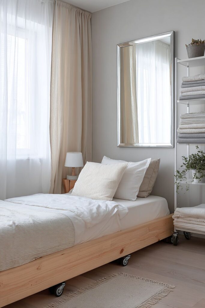 Scandinavian Minimalist Bedroom with Capsule Wardrobe