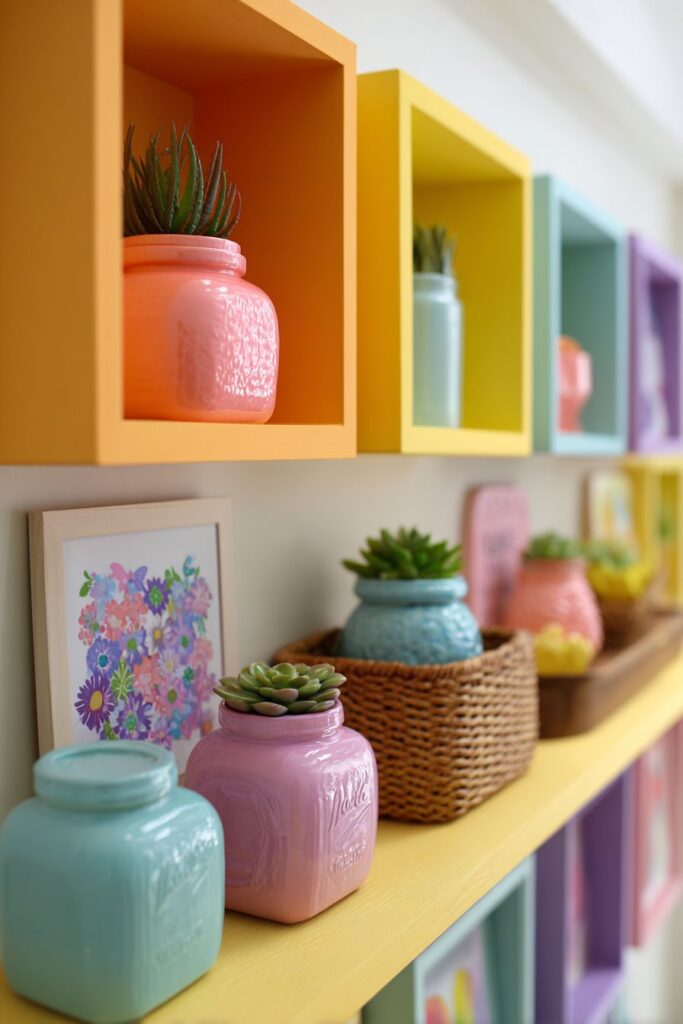 Colorful Craft Room Organization