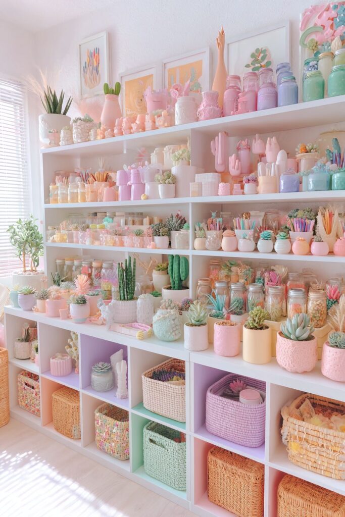 Colorful Craft Room Organization