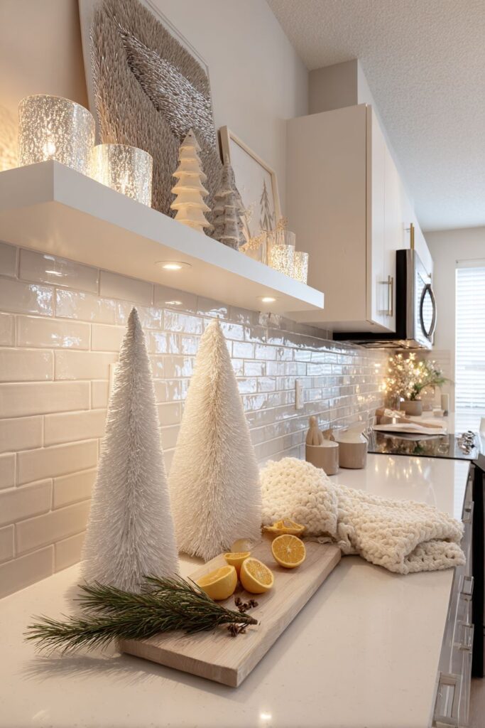 Small Apartment Kitchen with Space-Efficient Winter Touches