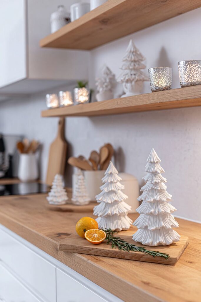 Small Apartment Kitchen with Space-Efficient Winter Touches