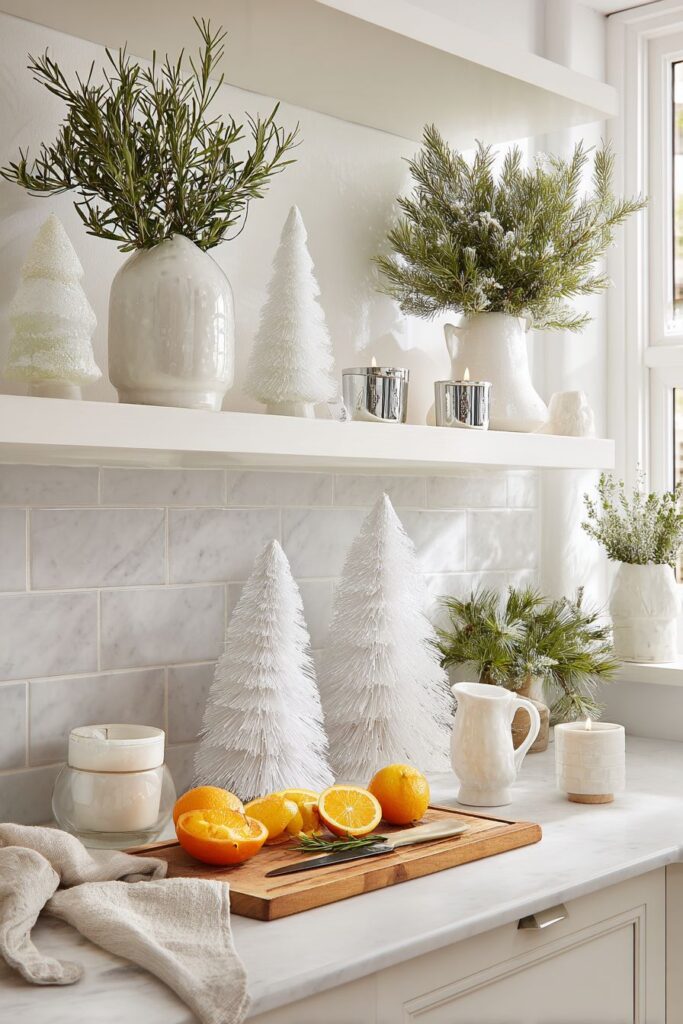 Small Apartment Kitchen with Space-Efficient Winter Touches