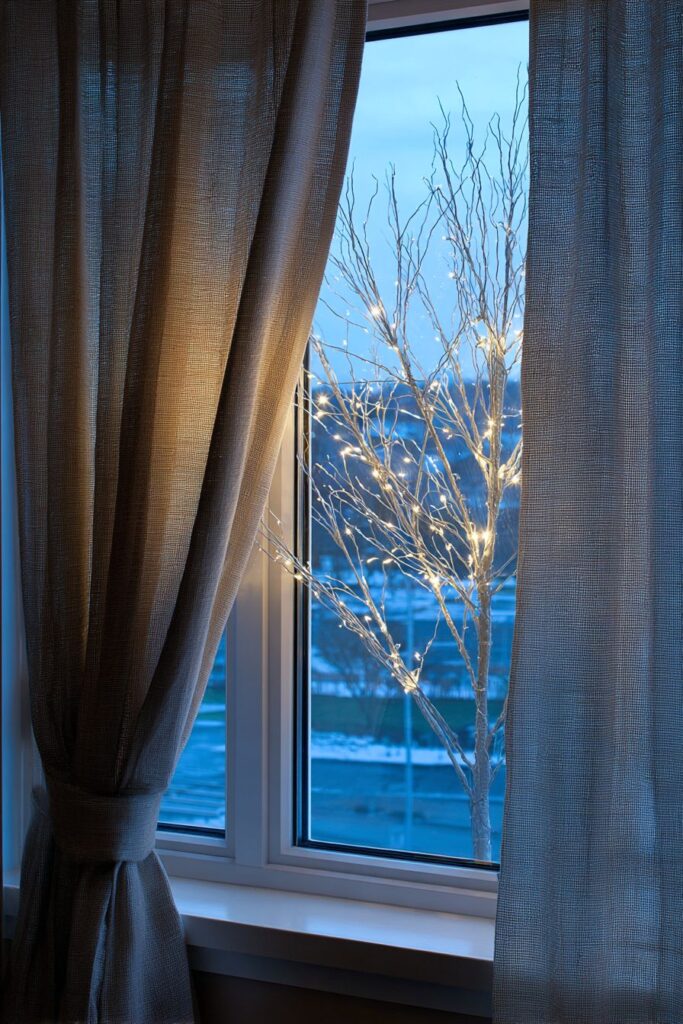 Minimalist Illuminated Winter Tree