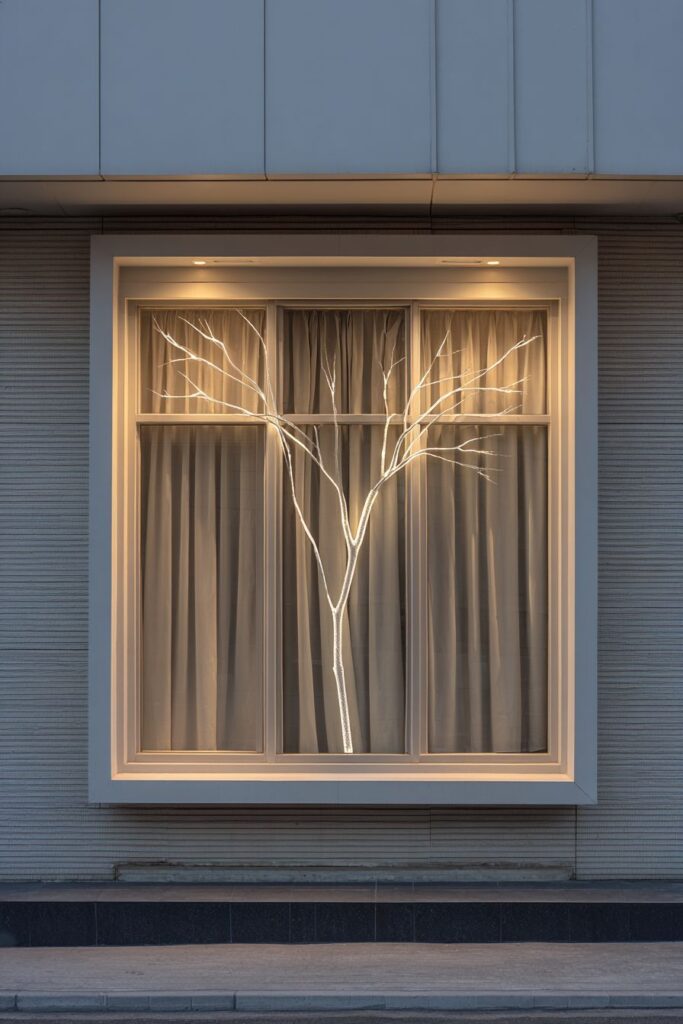 Minimalist Illuminated Winter Tree