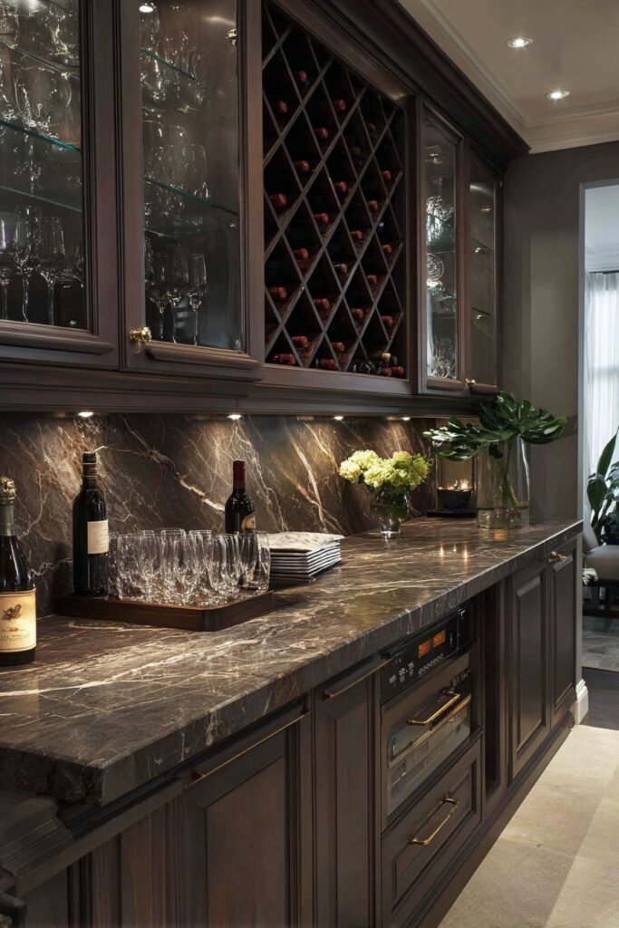 Butler's Pantry with Glass Display Storage