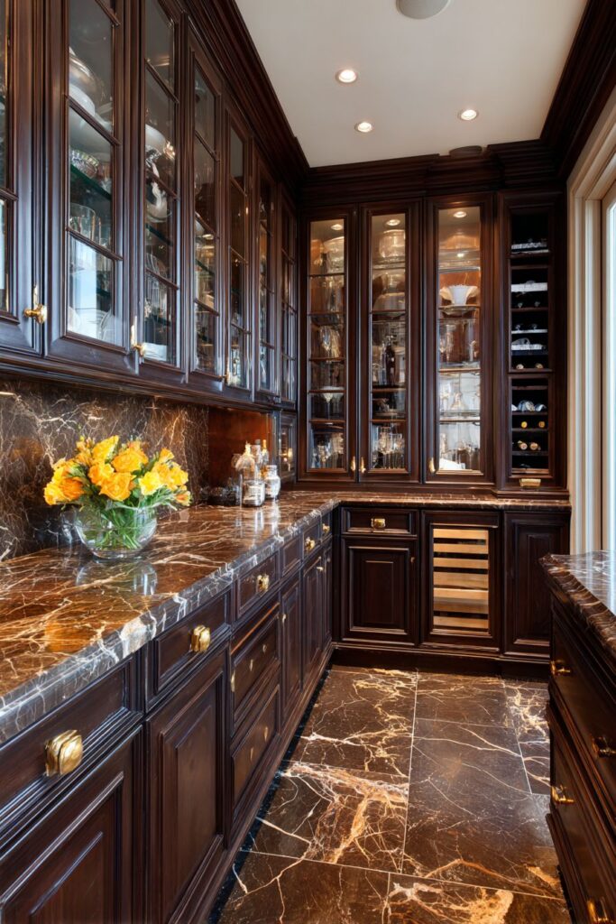 Butler's Pantry with Glass Display Storage