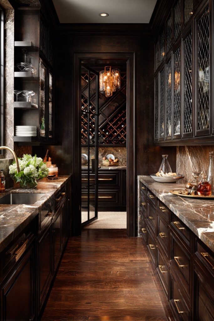 Butler's Pantry with Glass Display Storage