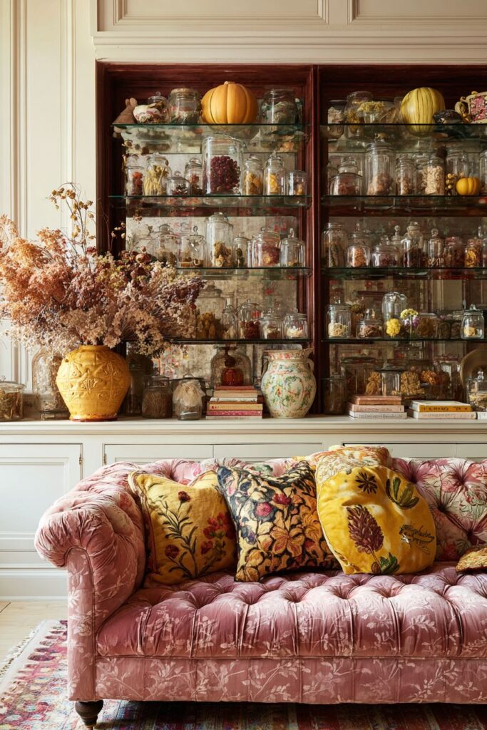 Open Shelving Display with Curated Vintage China