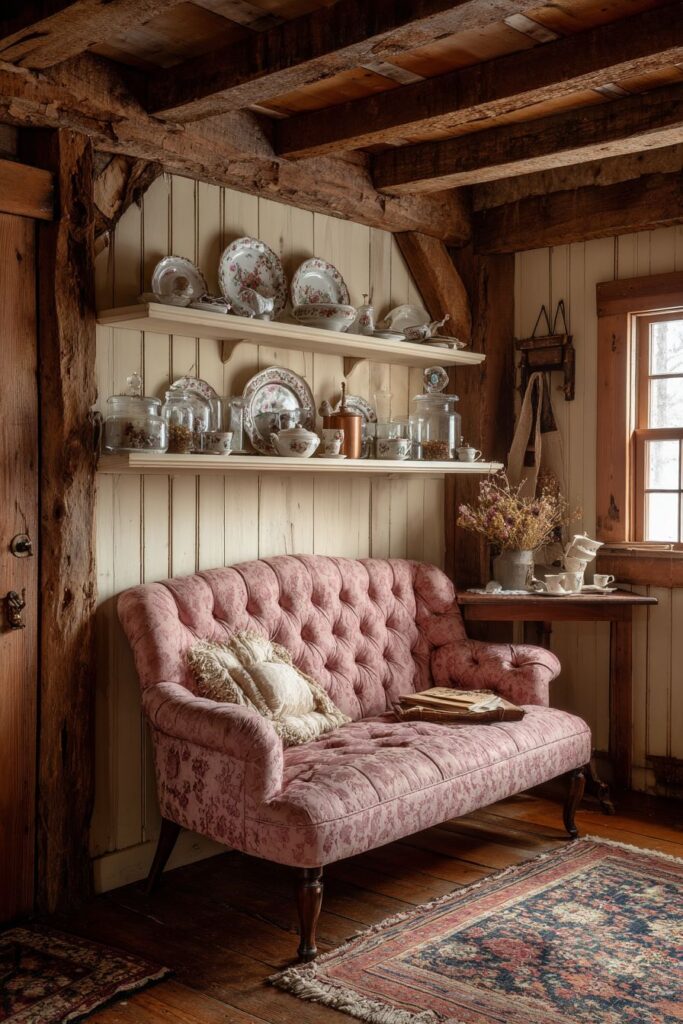 Open Shelving Display with Curated Vintage China
