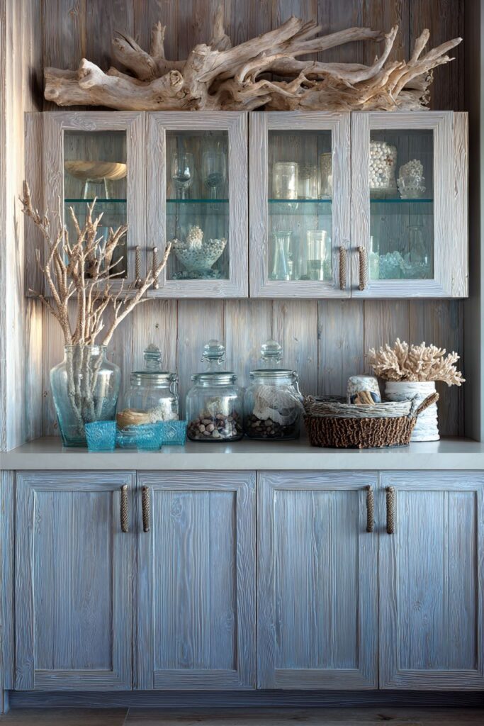 Coastal Weathered Gray Painted Cabinets