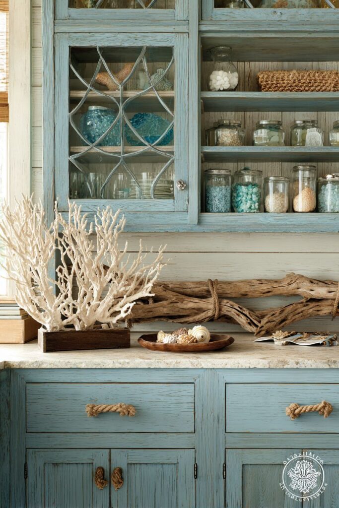 Coastal Weathered Gray Painted Cabinets