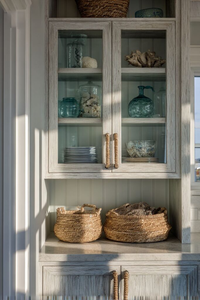 Coastal Weathered Gray Painted Cabinets