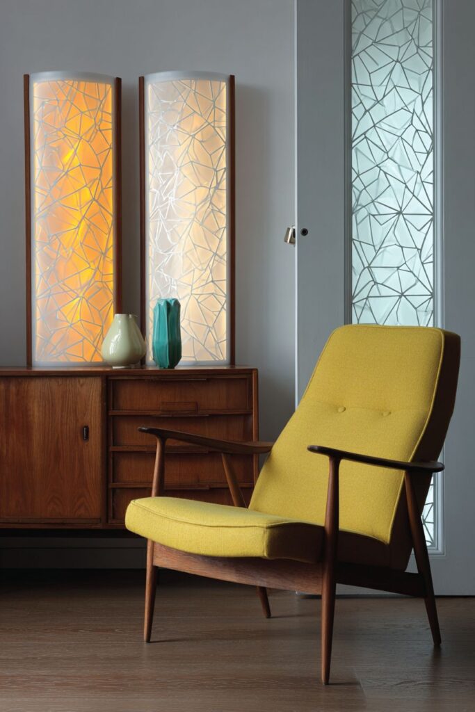 Mid-Century Modern LED Integration with Vintage Aesthetics