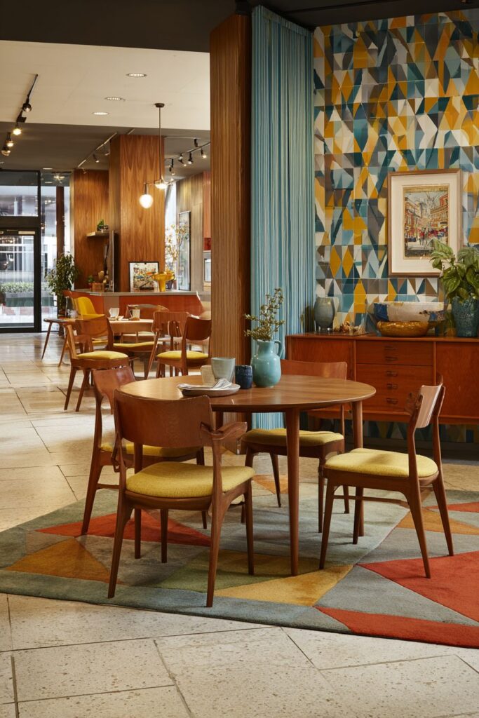 Mid-Century Modern LED Integration with Vintage Aesthetics