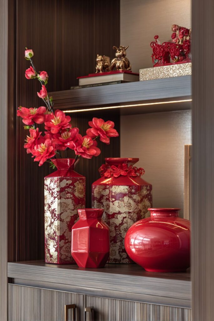 Family Room Entertainment Center with Integrated Modern Festivity