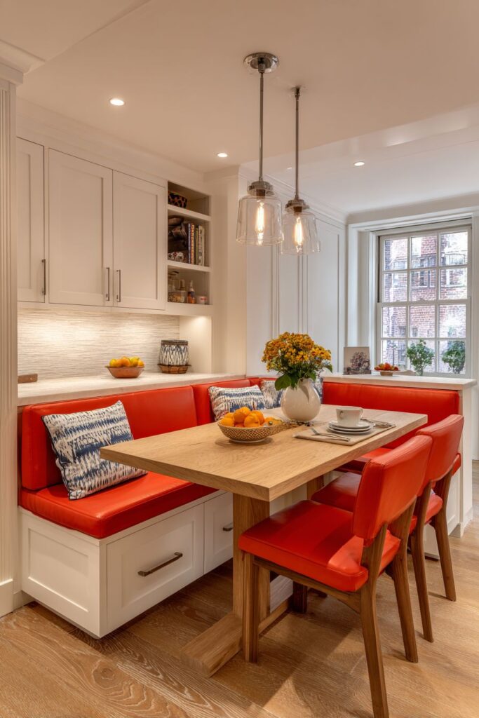 Red Breakfast Nook Intimacy