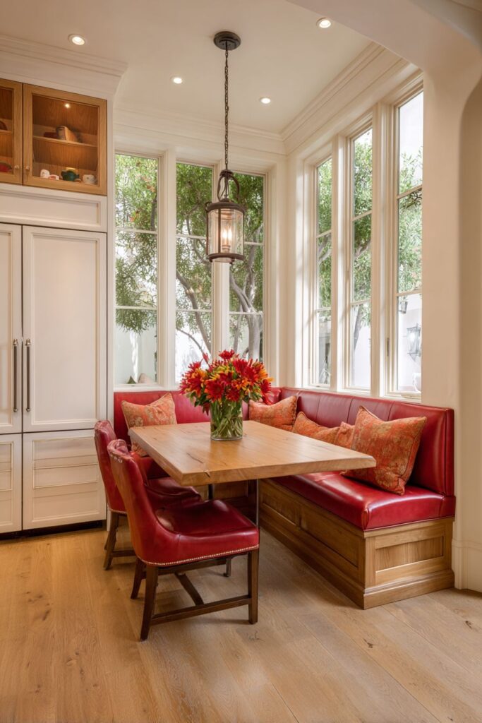 Red Breakfast Nook Intimacy