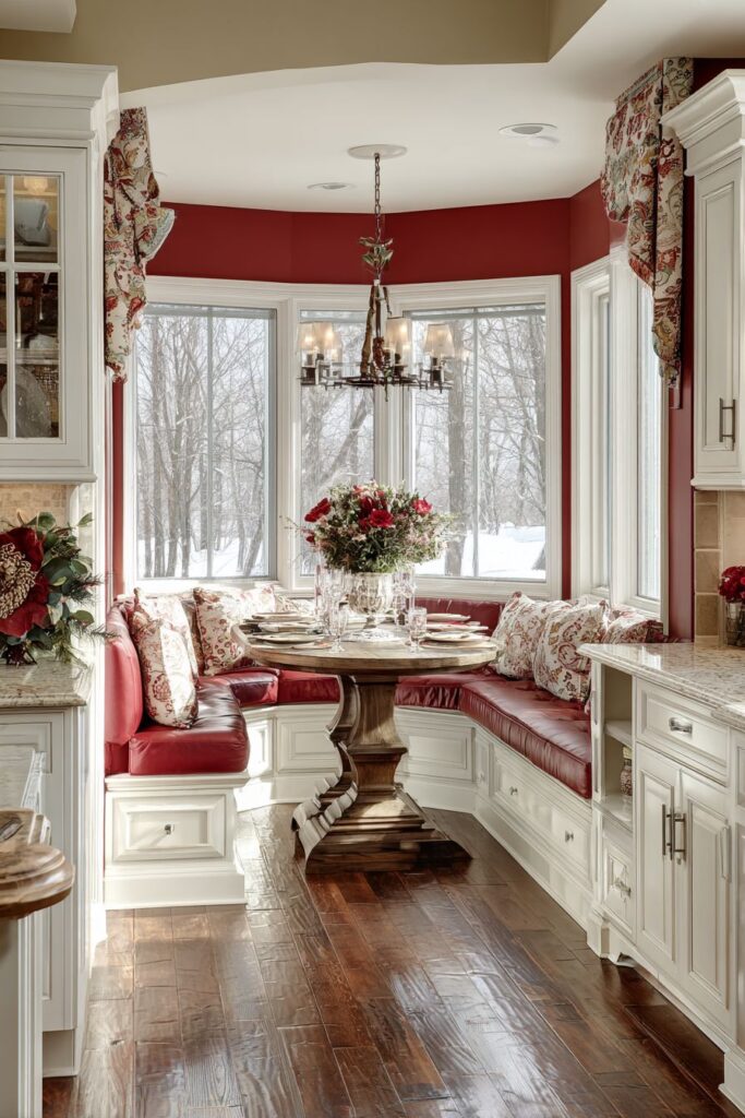 Red Breakfast Nook Intimacy
