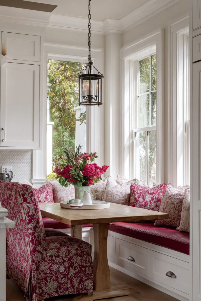 Red Breakfast Nook Intimacy