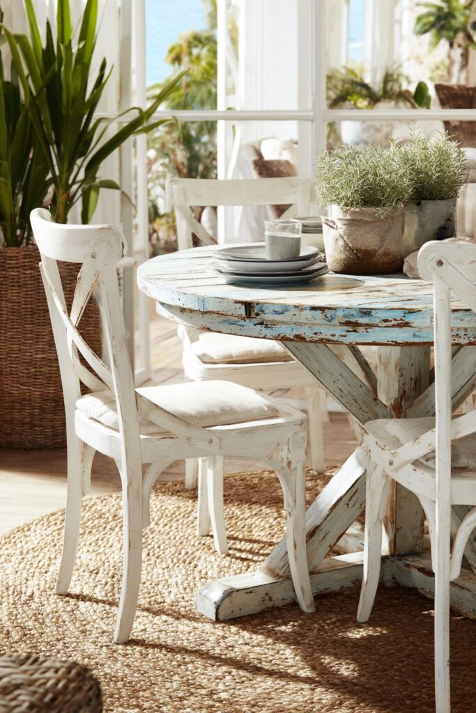 Coastal Weathered White Cross-Back Design