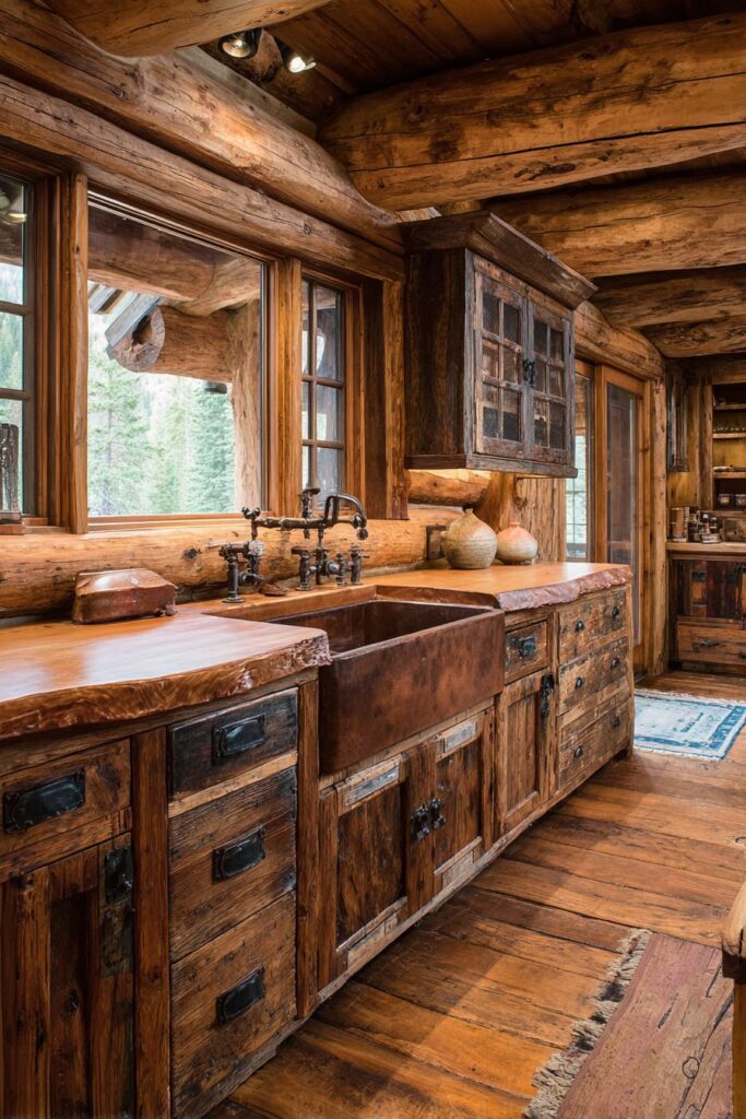Mountain Cabin Rough-Hewn Pine Lodge Authenticity