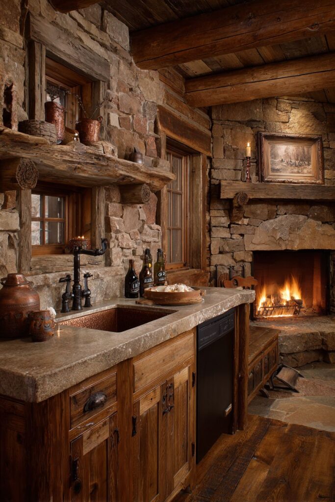Mountain Cabin Rough-Hewn Pine Lodge Authenticity
