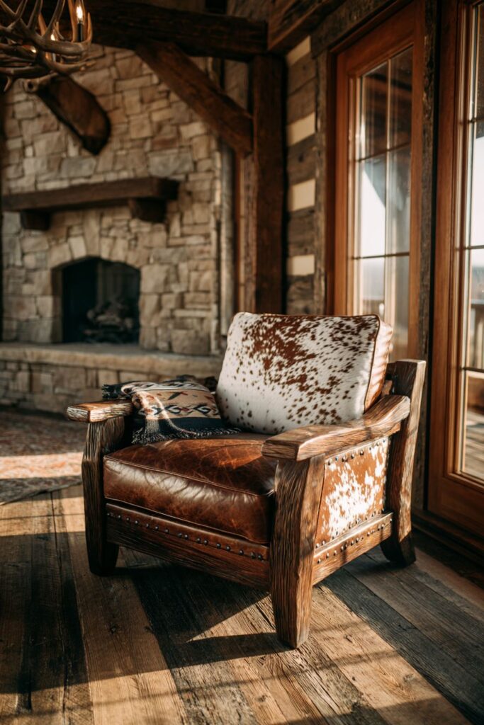 Rustic Lodge: Western Cowhide Character