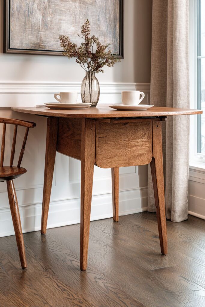 Multipurpose Console with Drop-Leaf Versatility