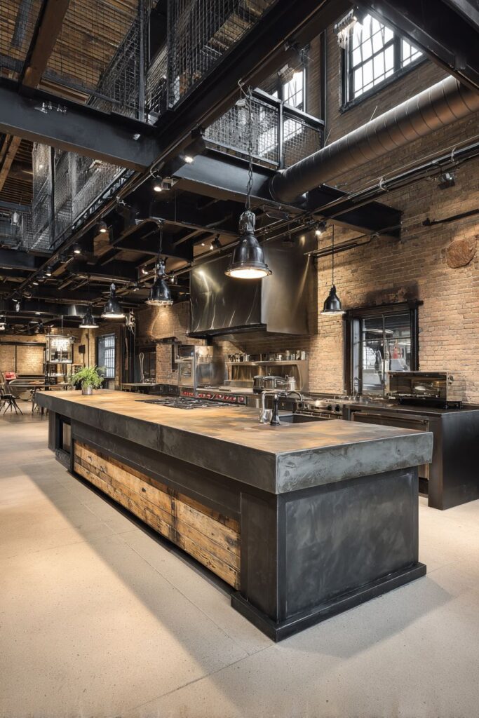 Steel Plate Countertop with Flame-Cut Edges