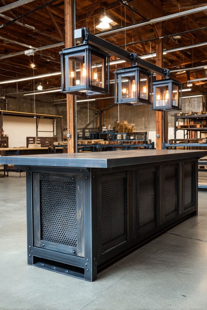 Steel Plate Countertop with Flame-Cut Edges