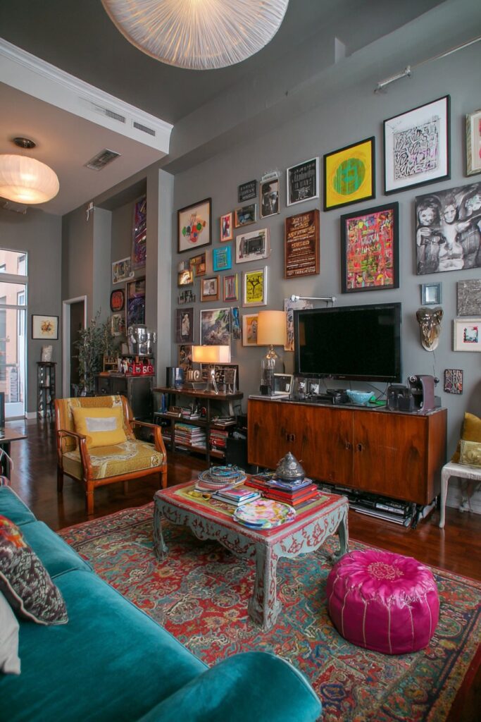 Eclectic Collected Treasures Display