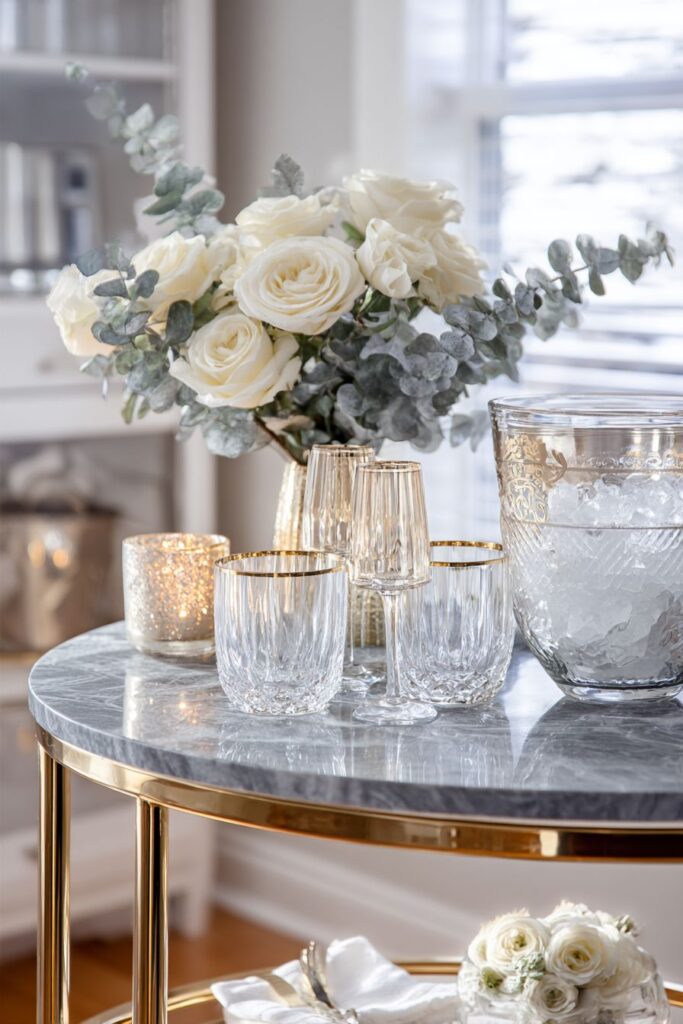 Bar Cart Winter Elegance for Sophisticated Entertaining