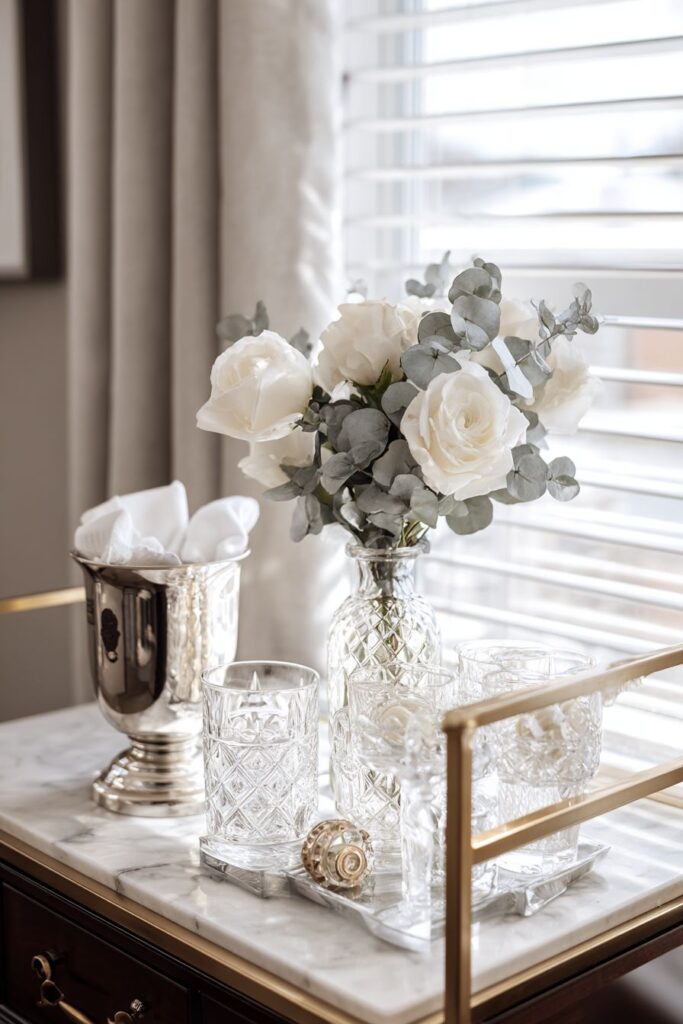 Bar Cart Winter Elegance for Sophisticated Entertaining