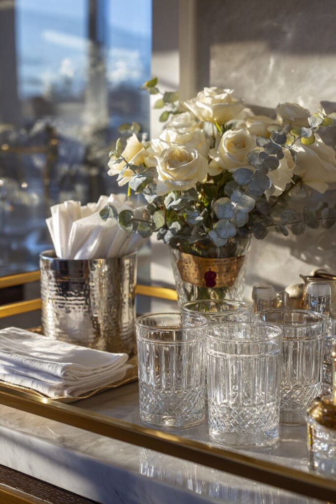 Bar Cart Winter Elegance for Sophisticated Entertaining