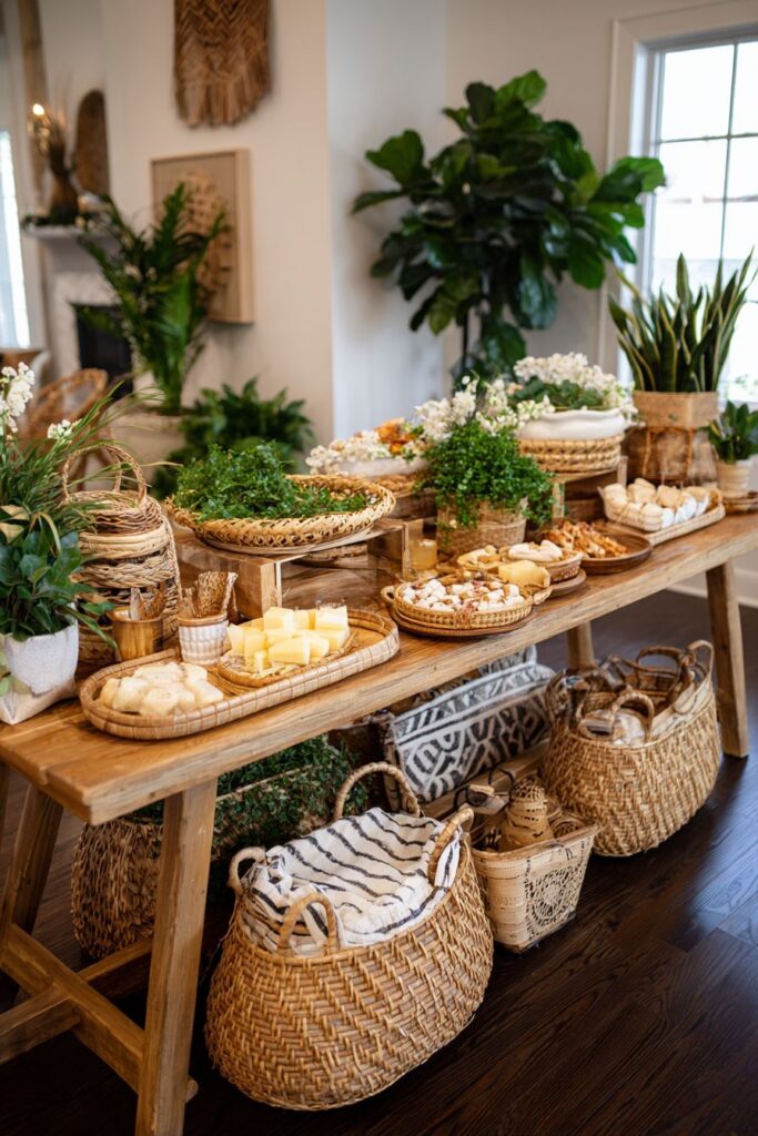 Sustainable Bamboo Buffet with Woven Texture Details