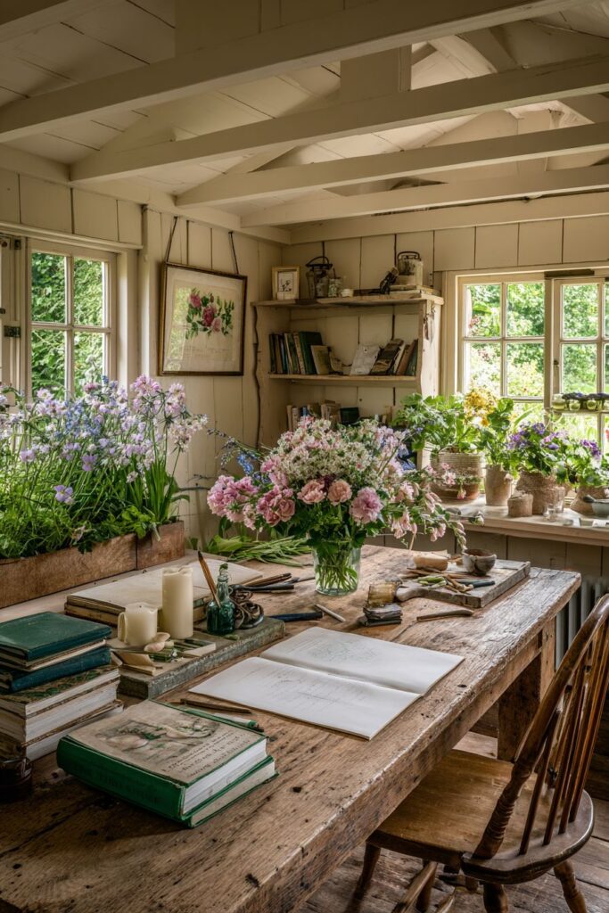 Multipurpose Farmhouse Table as Creative Hub
