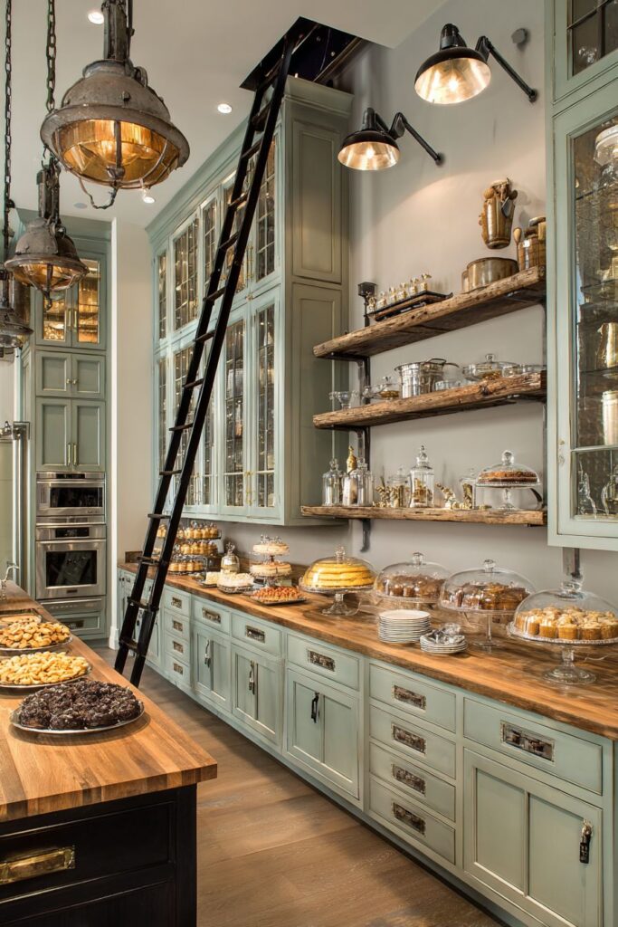 Repurposed Library Ladder for Creative Storage